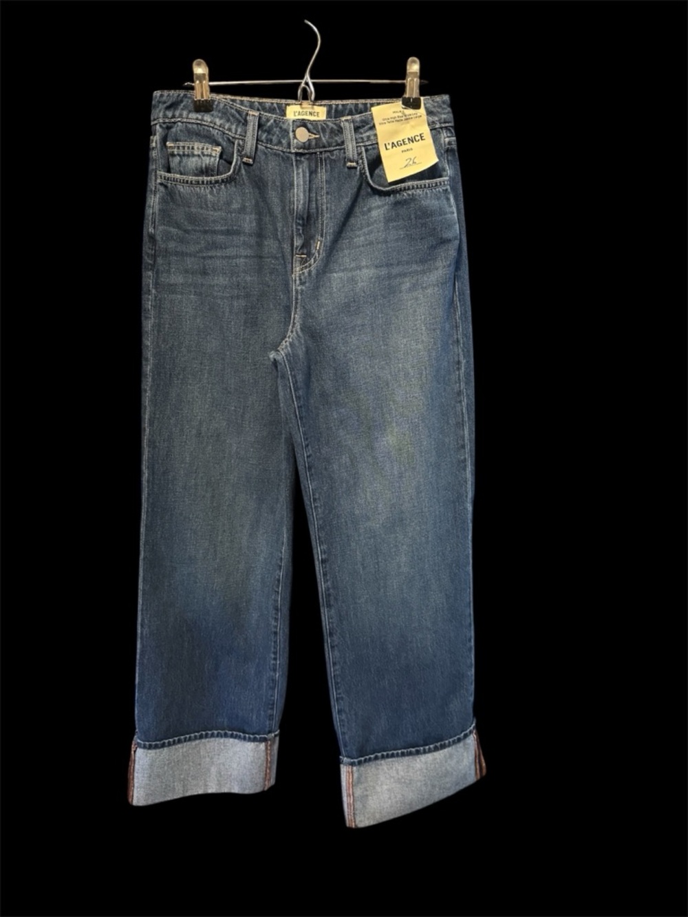 NWT 🌸 L'AGENCE Ultra-High Rise Wide-Leg Denim Jeans - Picture 2 of 9